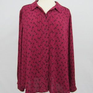 Loft Button Down printed blouse